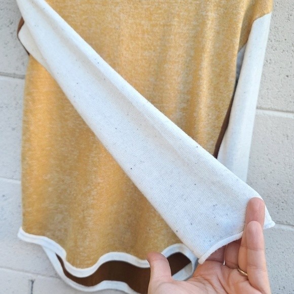 Smartwool | Shadow Pine Colorblock Sweater in Honey Gold/Natural Donegal NEW - Picture 7 of 12